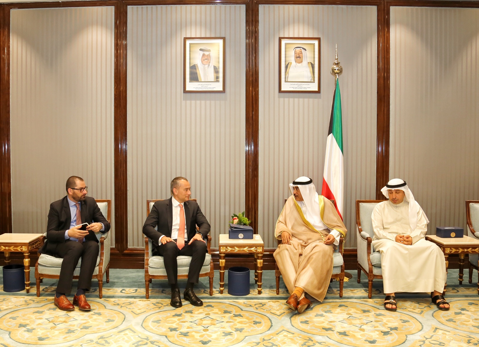 Deputy Premier and Foreign Minister Sheikh Sabah Khaled Al-Hamad Al-Sabah receives UN Special Coordinator for the Middle East Peace Process, Nickolay Mladenov