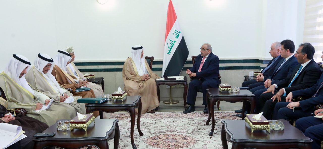 رئيس الوزراء العراقي عادل عبدالمهدي يستقبل الامين العام لمجلس التعاون لدول الخليج العربية عبداللطيف الزياني