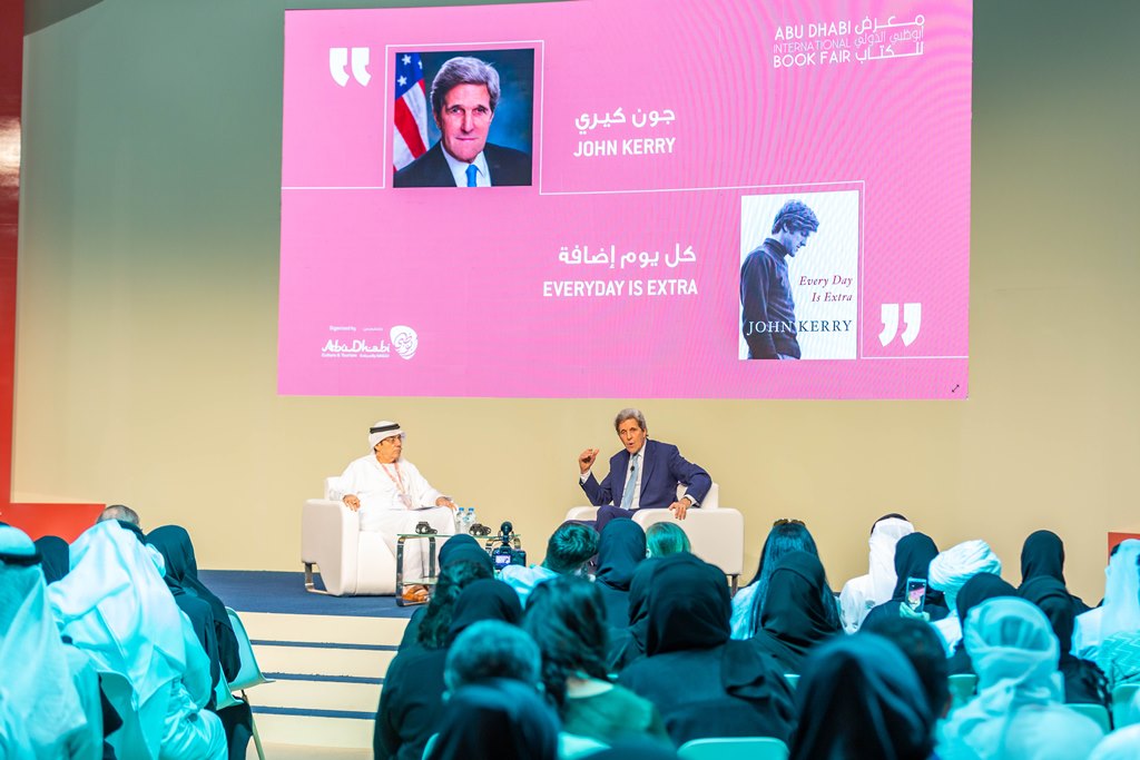 John Kerry, the former US Secretary of State in Abu Dhabi International Book Fair