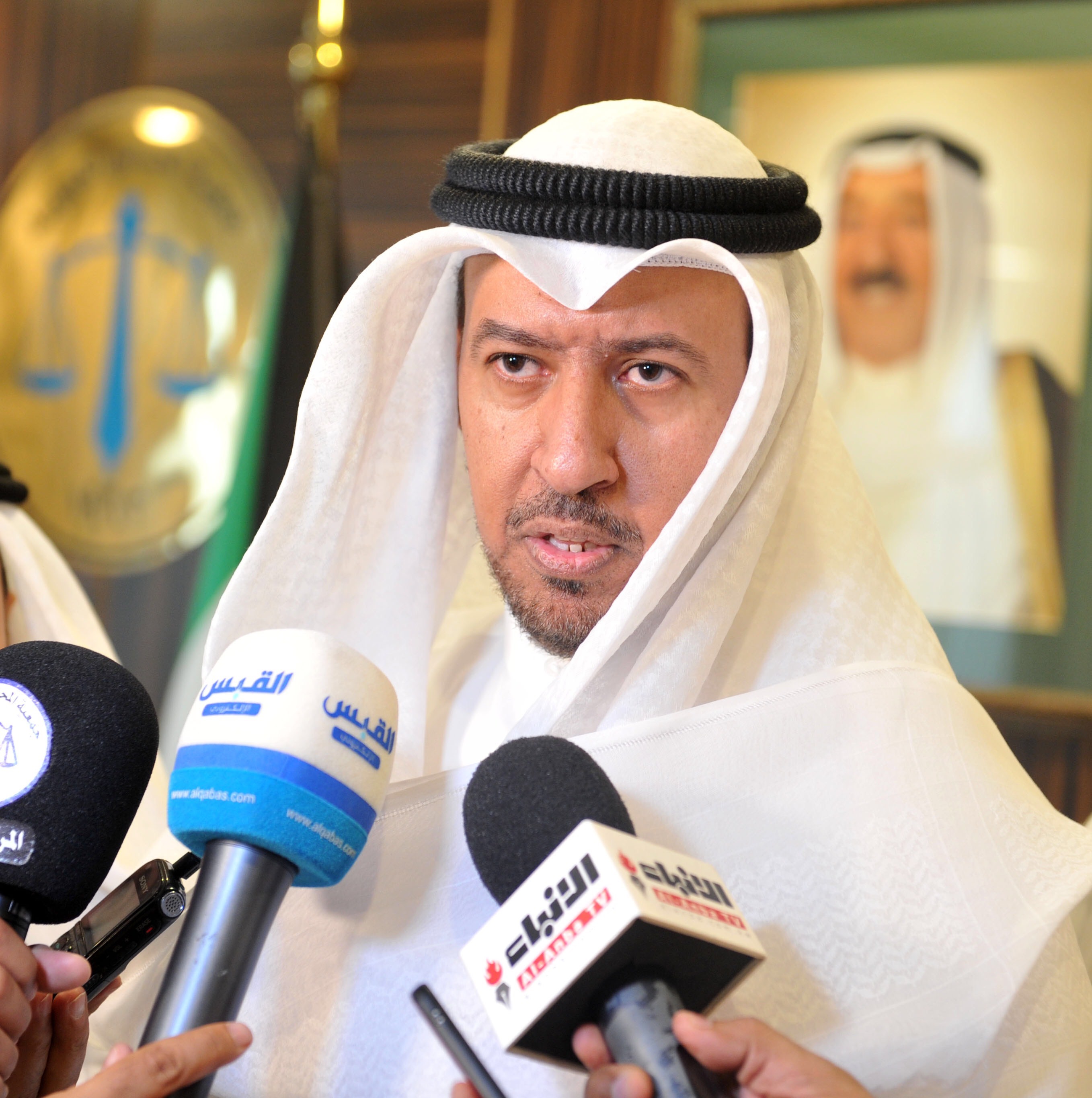وزير العدل وزير الدولة لشؤون مجلس الأمة المستشار د.فهد العفاسي في تصريح للصحافيين