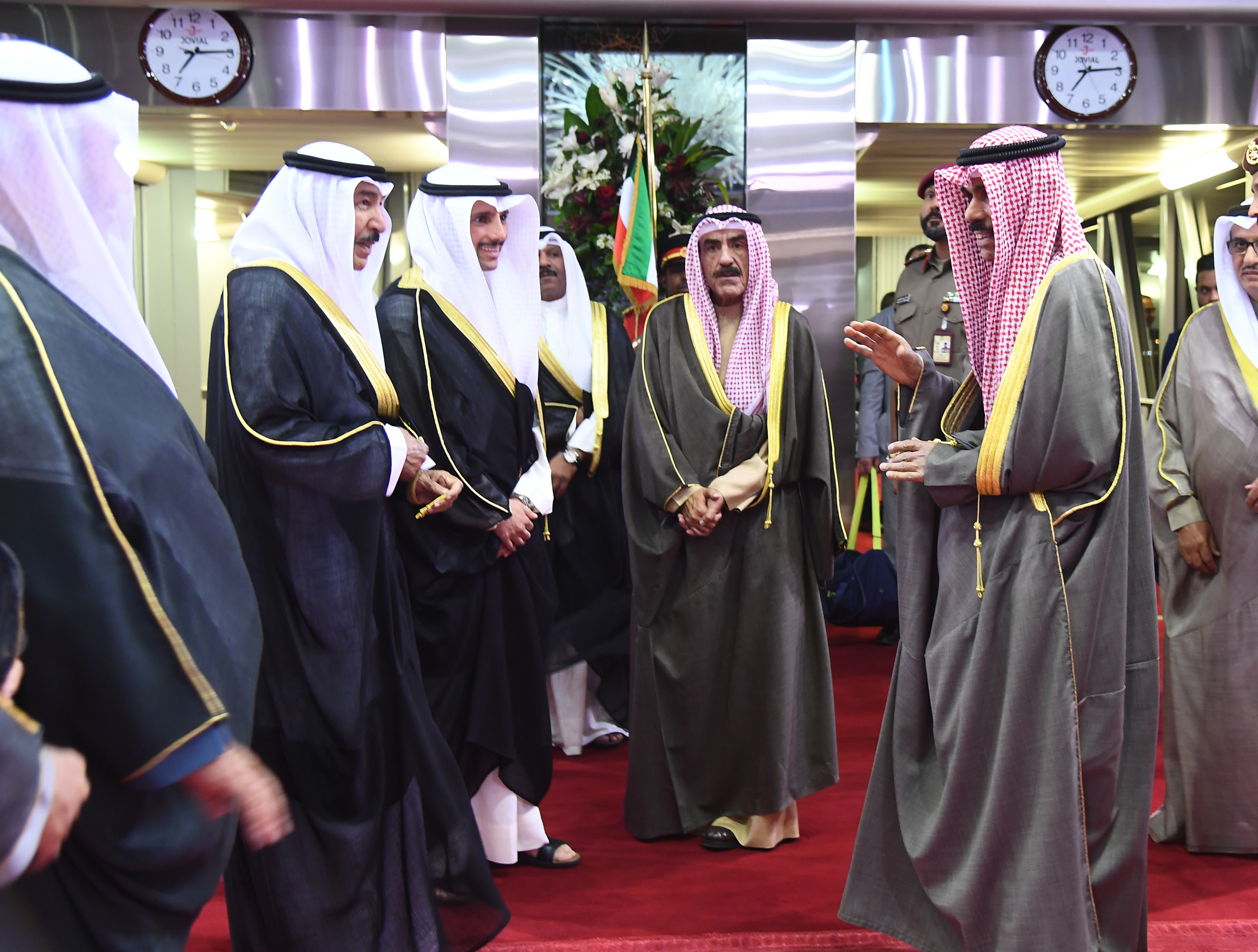 His Highness the Crown Prince Sheikh Nawaf Al-Ahmad Al-Jaber Al-Sabah arrives home