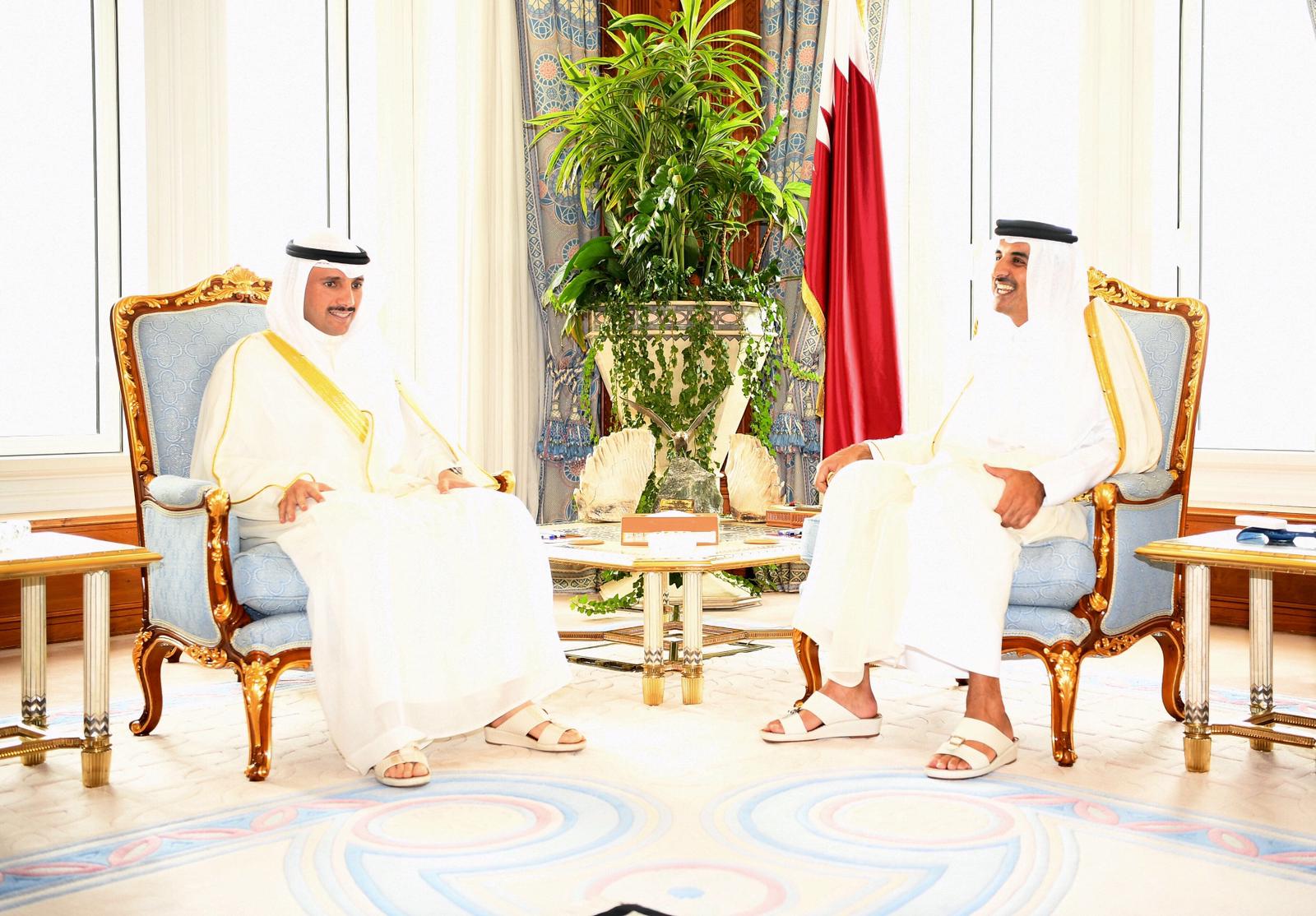 Qatari Amir Sheikh Tamim bin Hamad Al-Thani received Speaker of the Kuwaiti National Assembly Marzouq Ali Al-Ghanim