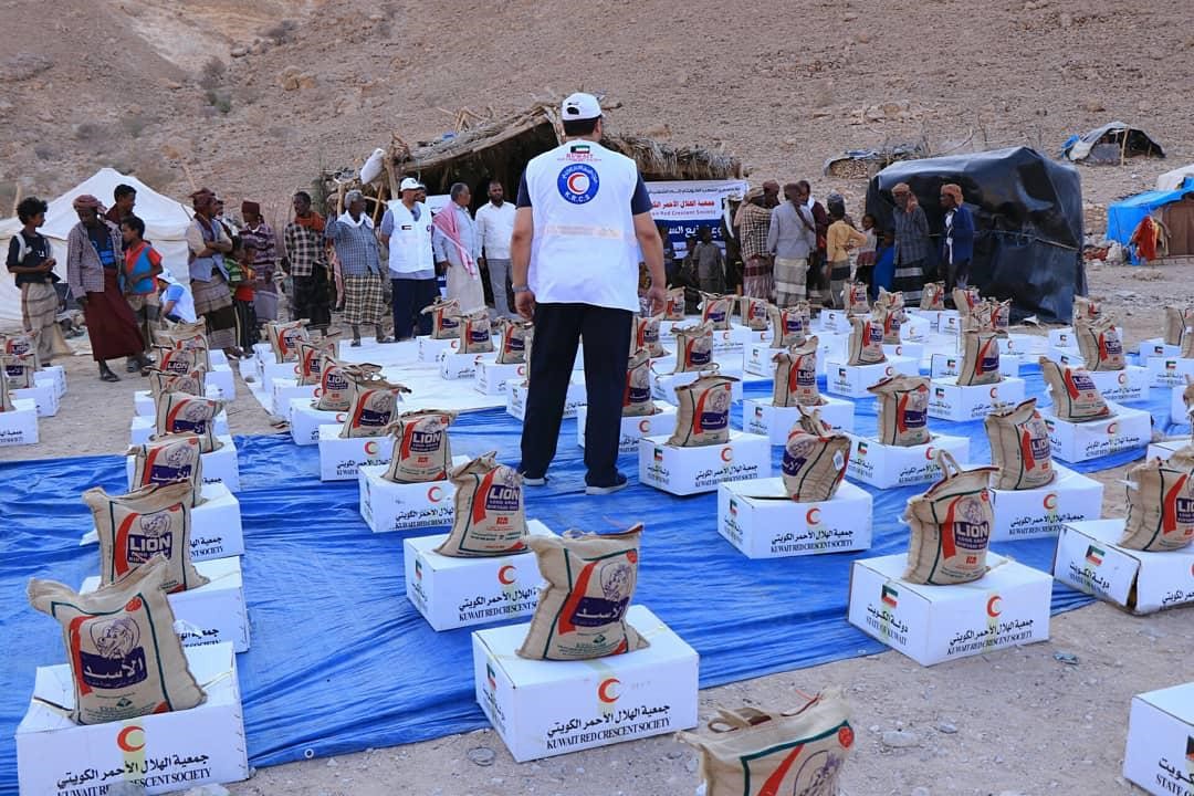Kuwait Red Crescent Society (KRCS) handed out food aid to Hadhramaut Governorate of the Republic of Yemen marking the advent of Ramadan
