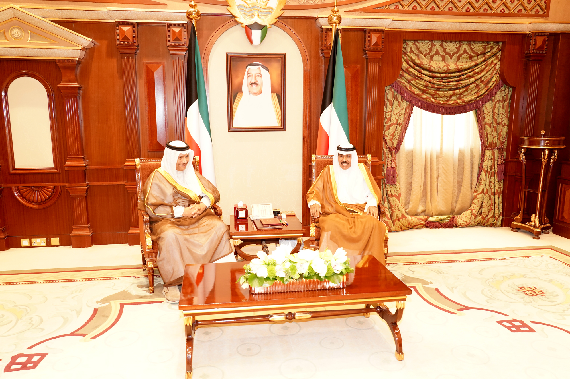 His Highness the Crown Prince Sheikh Nawaf Al-Ahmad Al-Jaber Al-Sabah received the Prime Minister Sheikh Jaber Al-Mubarak Al-Hamad Al-Sabah