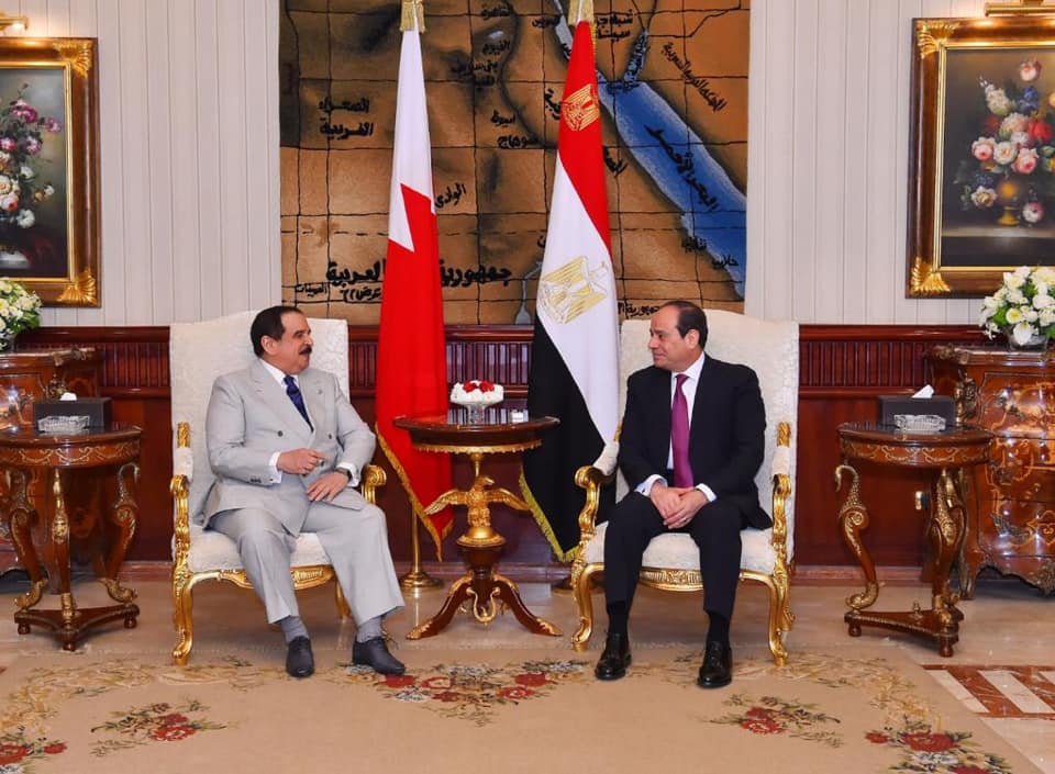Egyptian President Abdulfatah Al-Sisi meets with King Hamad bin Isa Al-Khalifa of Bahrain