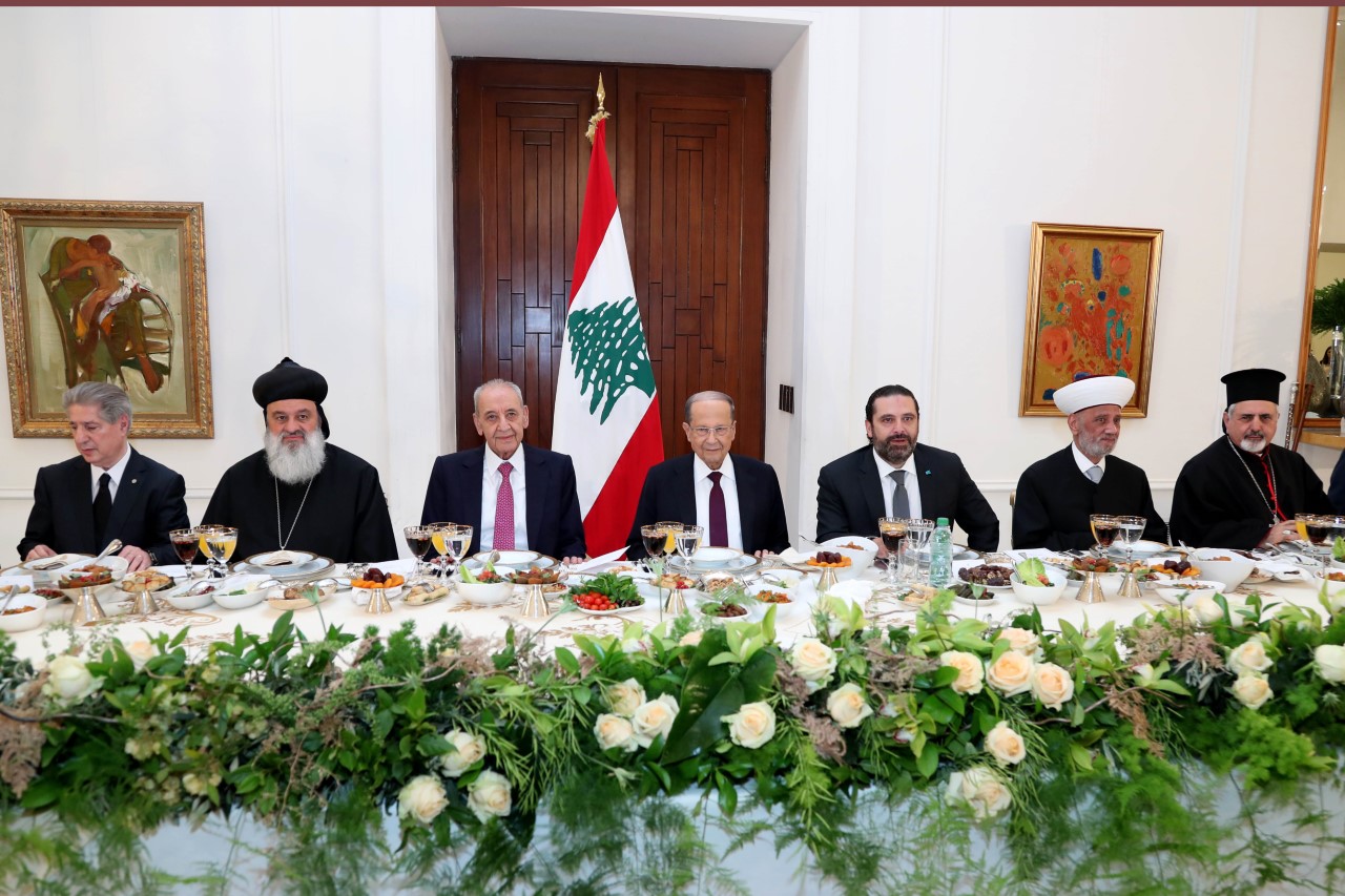 الرئيس اللبناني يقيم حفل افطار في القصر الجمهوري