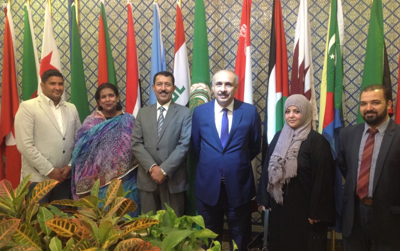 La délégation du Yémen en visite à la Ligue arabe.