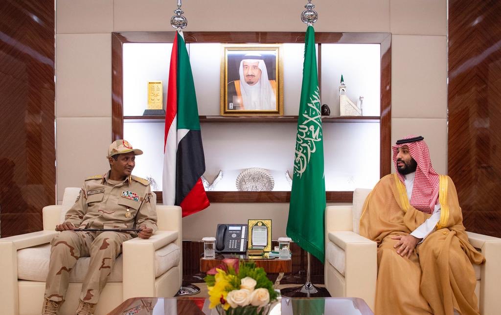 Saudi Crown Prince with Sudan's Transitional Council General Mohamed Hamdan Daglo