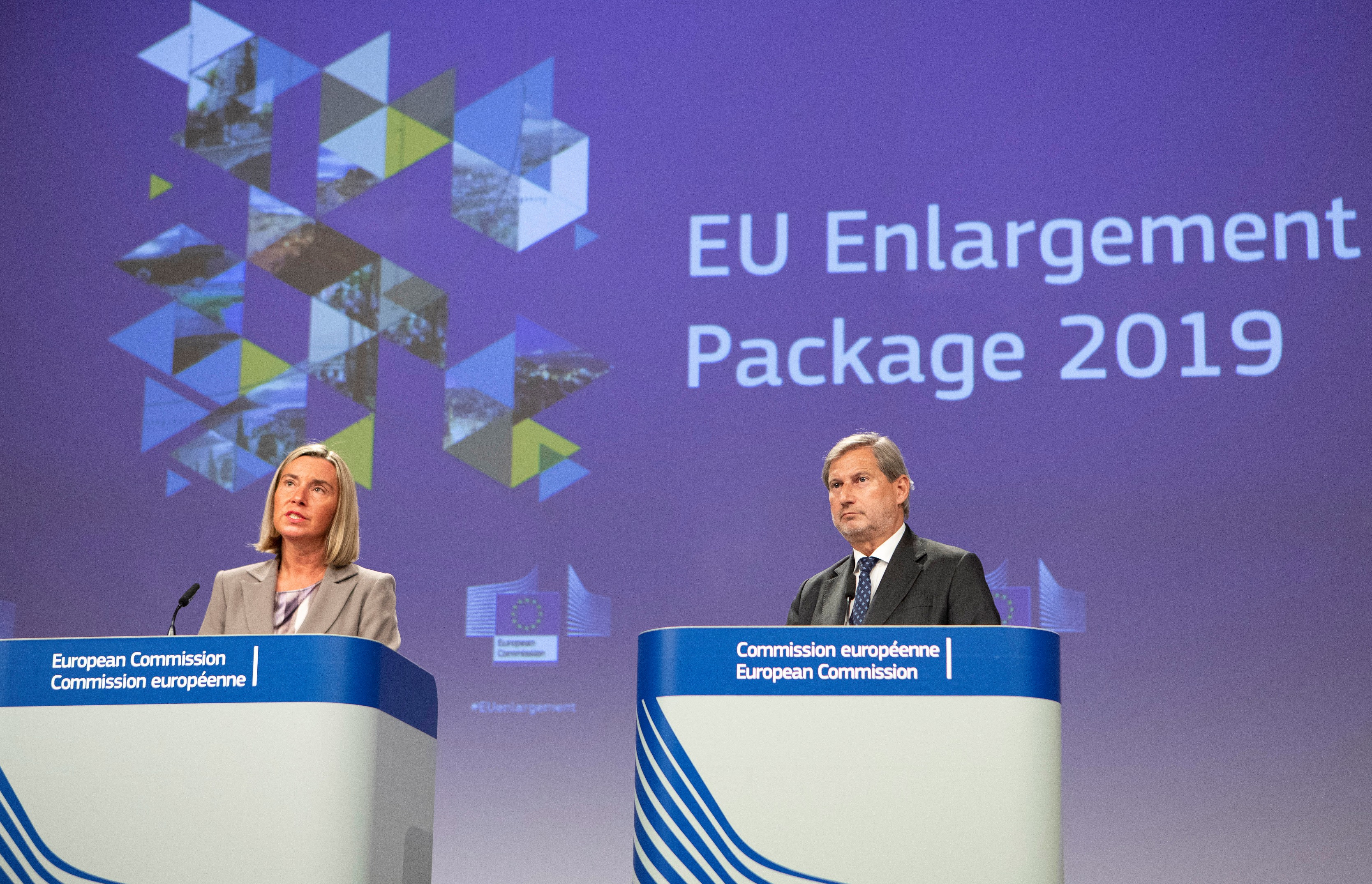 EU High Representative Fedrica Mogherini and Johannes Hahn