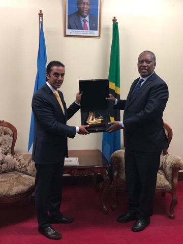 Kuwaiti Assistant Foreign Minister for African Affairs during his meeting with Tanzanian Minister for Foreign Affairs and East Africa Cooperation