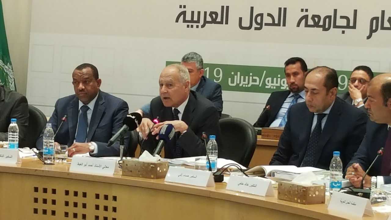 Secretary General of the Arab League Ahmed Abul Gheit during the meeting