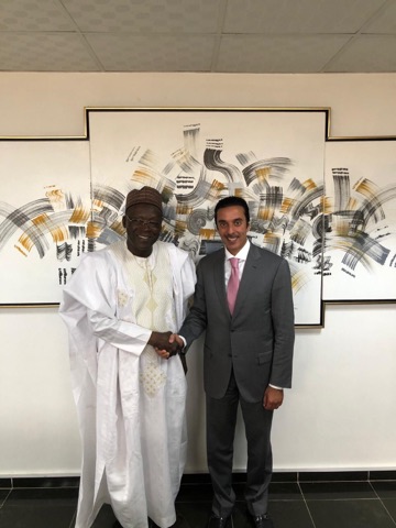 Ambassador Hamad Al-Mashaan with Bio Tchane
