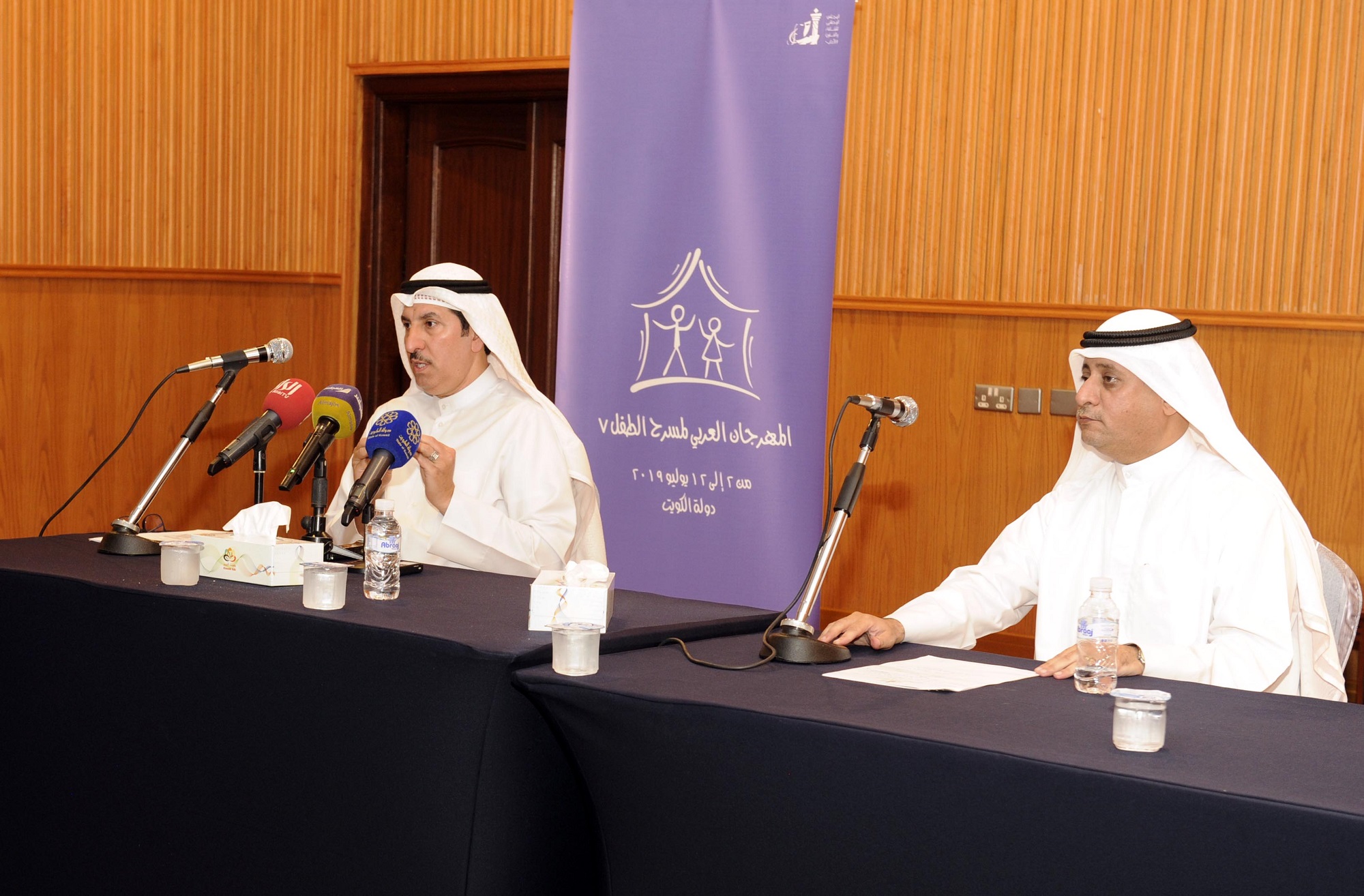 Dr. Bader Al-Duweesh and Ahmad Al-Tattan during the press conference