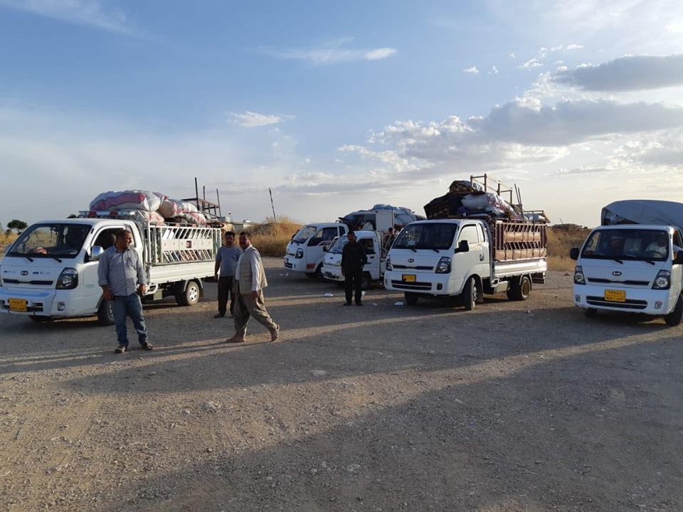 Displaced Yazidi families return to (Sinjar)