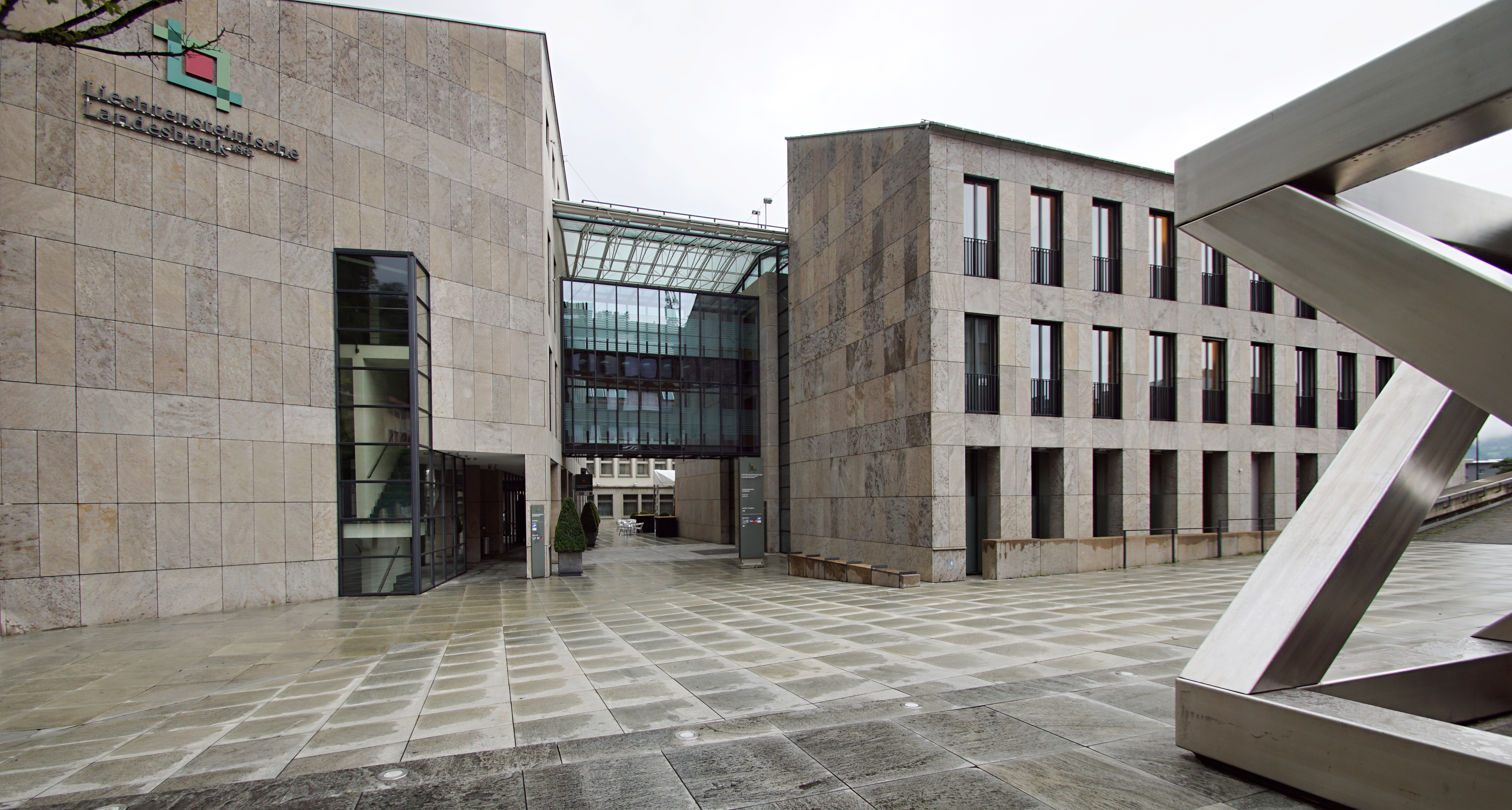 The modern design  of the National Bank of Liechtenstein