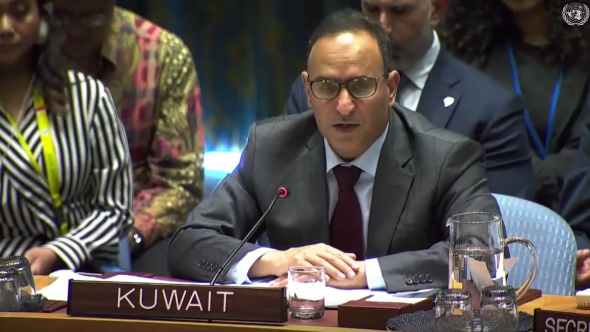 Kuwait's Permanent Representative to UN addressing UNSC session