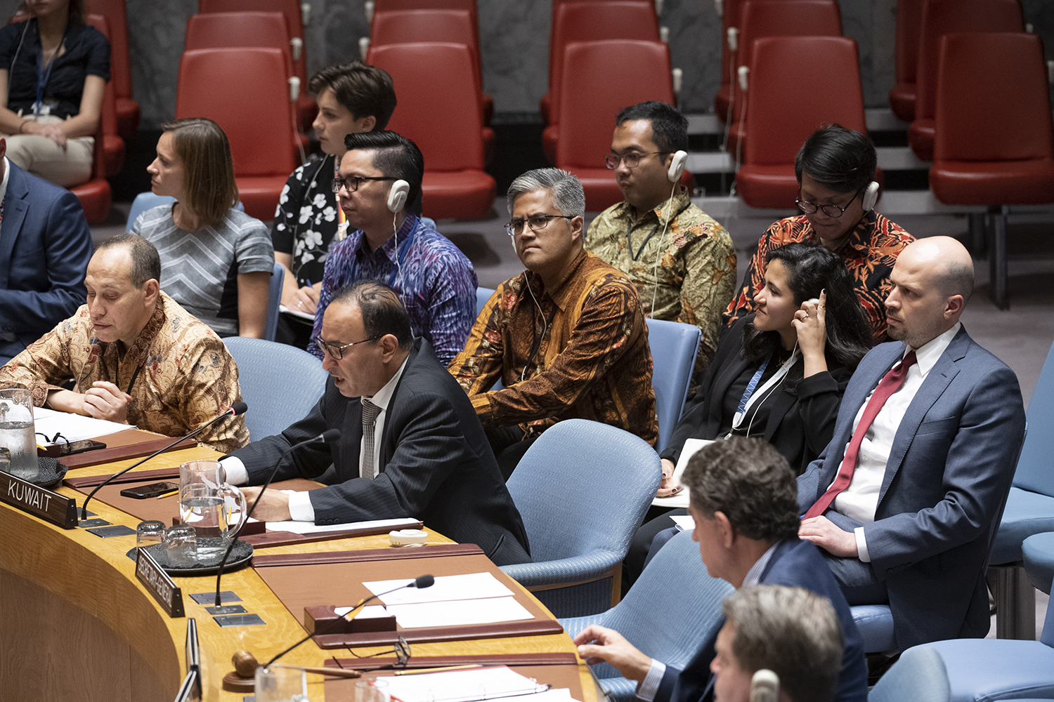 السفير منصور العتيبي يلقي كلمته خلال جلسة لمجلس الامن الدولي
