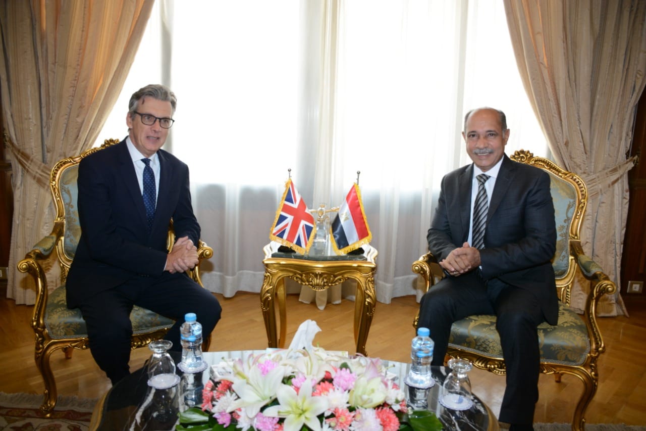 Egypt's Minister of Civil Aviation with British Ambassador