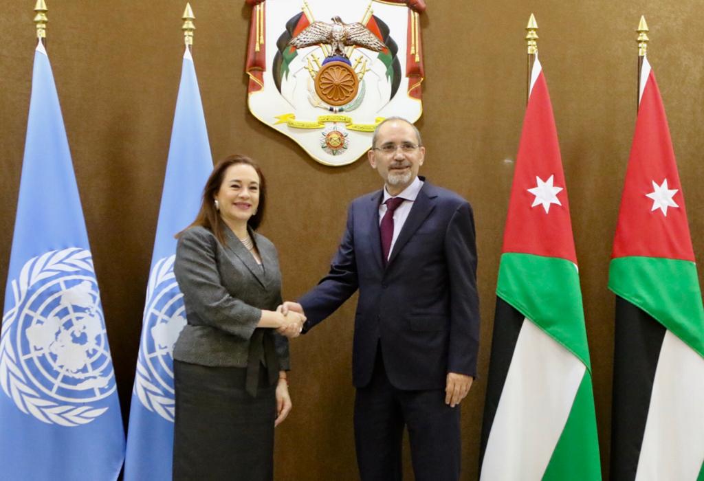 وزير الخارجية الأردني ورئيسة الجمعية العامة للأمم المتحدة