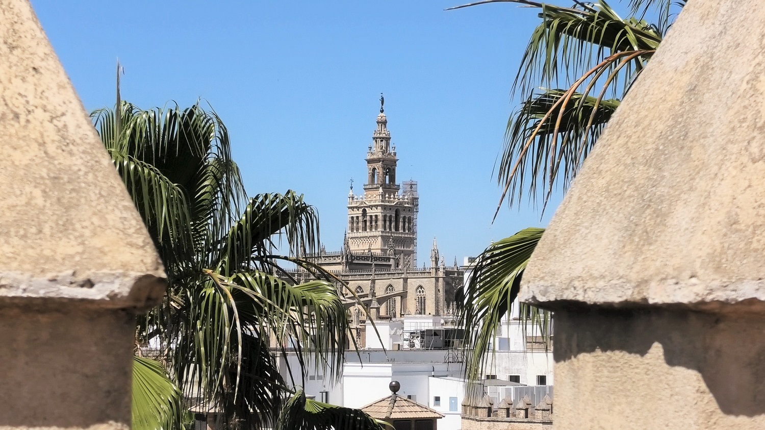 The Giralda bell tower in the city of Seville