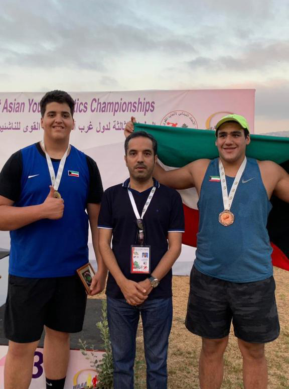 Kuwait's national junior athletics team won a gold medal, a silver one, and a bronze on the third day of the West Asian Junior Athletics Championship