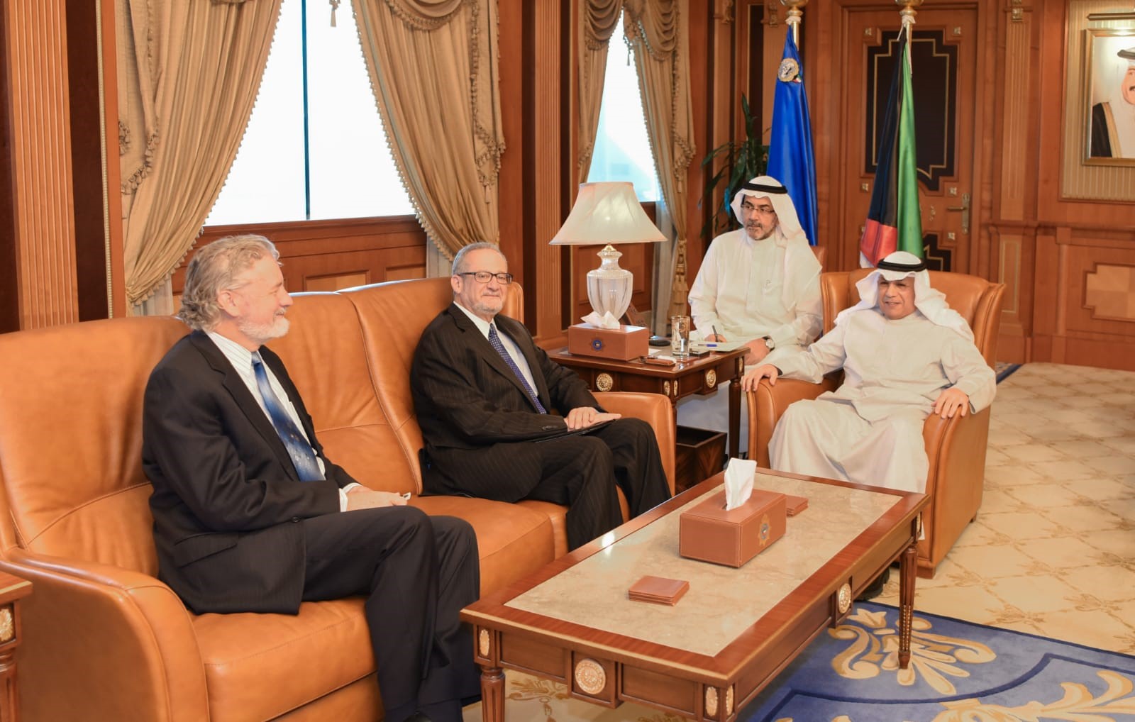 Kuwaiti Minister of Interior with the US Ambassador to Kuwait Lawrence Silverman