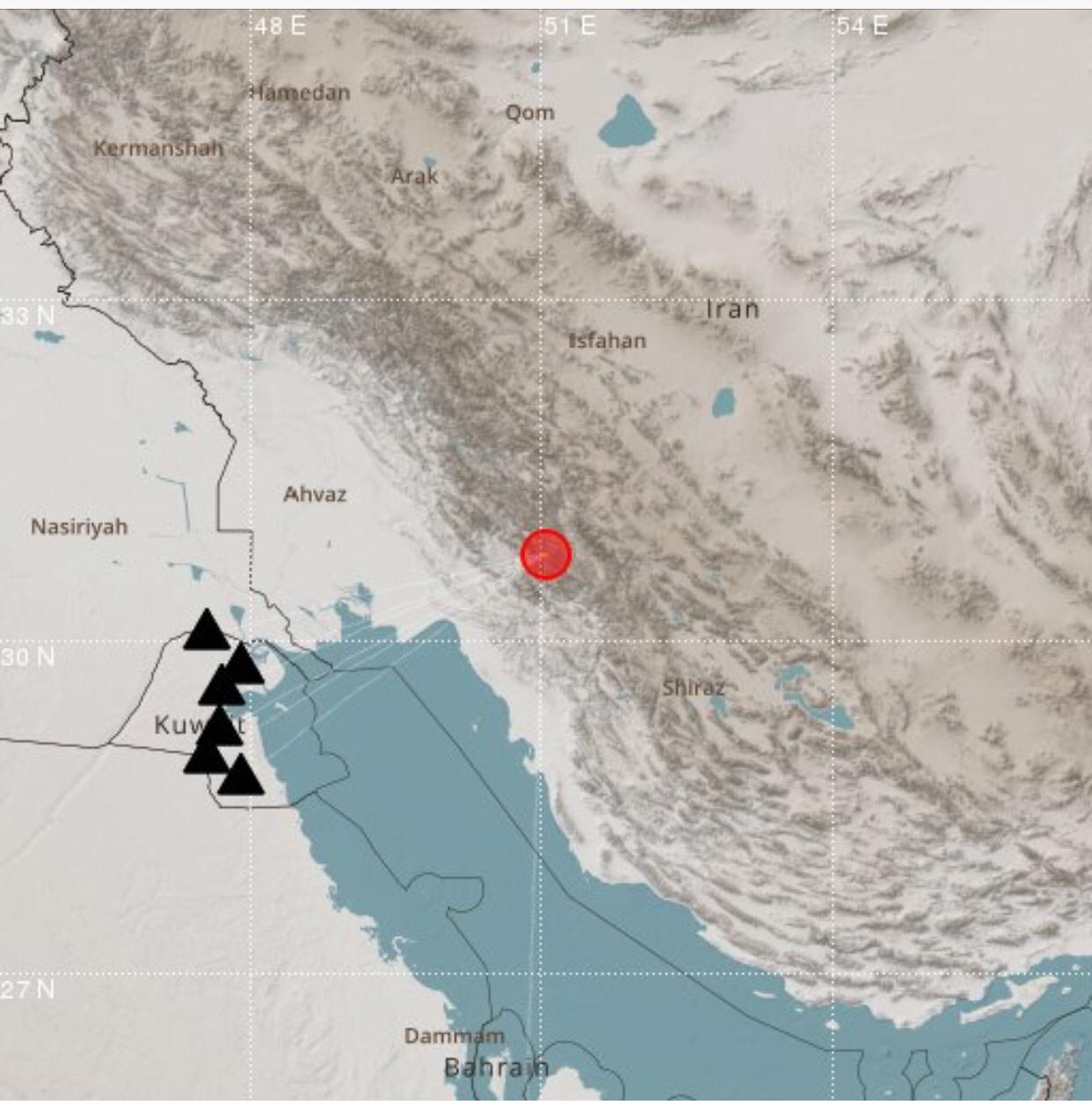 زلزال قوته تبلغ 3ر5 على مقياس ريختر يضرب شمال غرب  شيراز