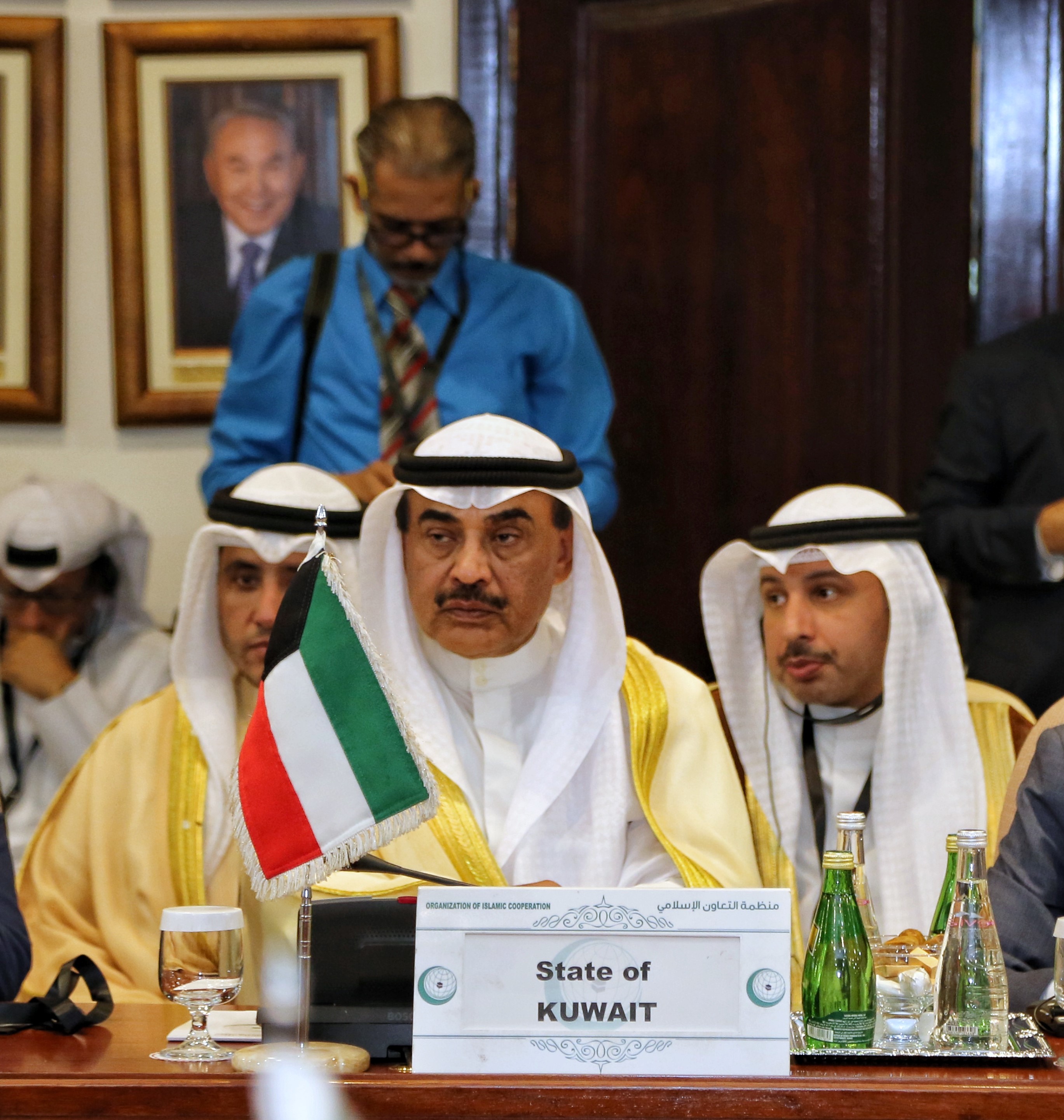 Sheikh Sabah Khaled Al-Hamad Al-Sabah during the (OIC) extraordinary ministerial meeting