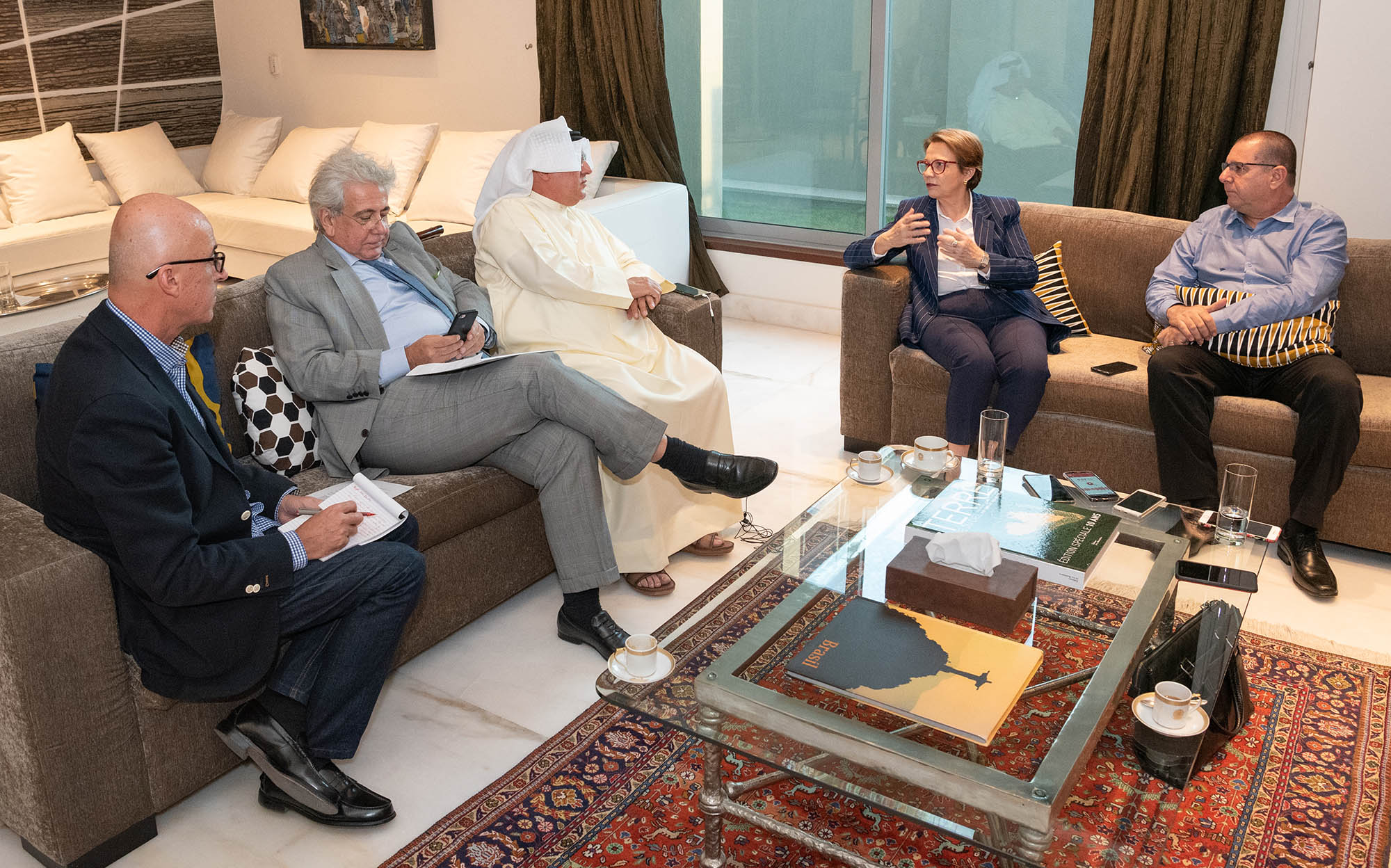 Brazilian Minister of Agriculture, Livestock and Food Supply Tereza Cristina Dias during a meeting with Kuwaiti media representatives