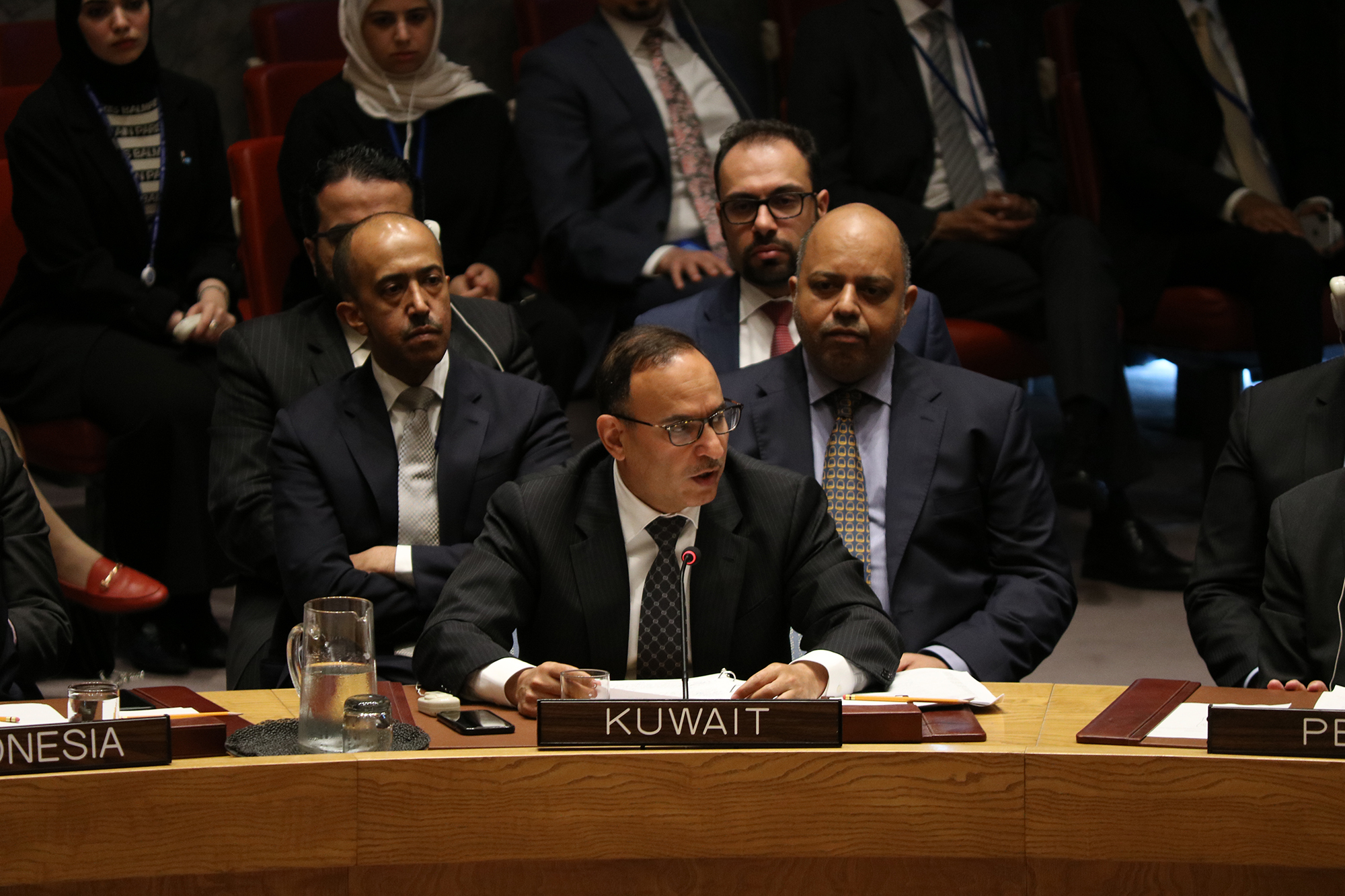 Kuwait Representative to the UN addressing UNSC session