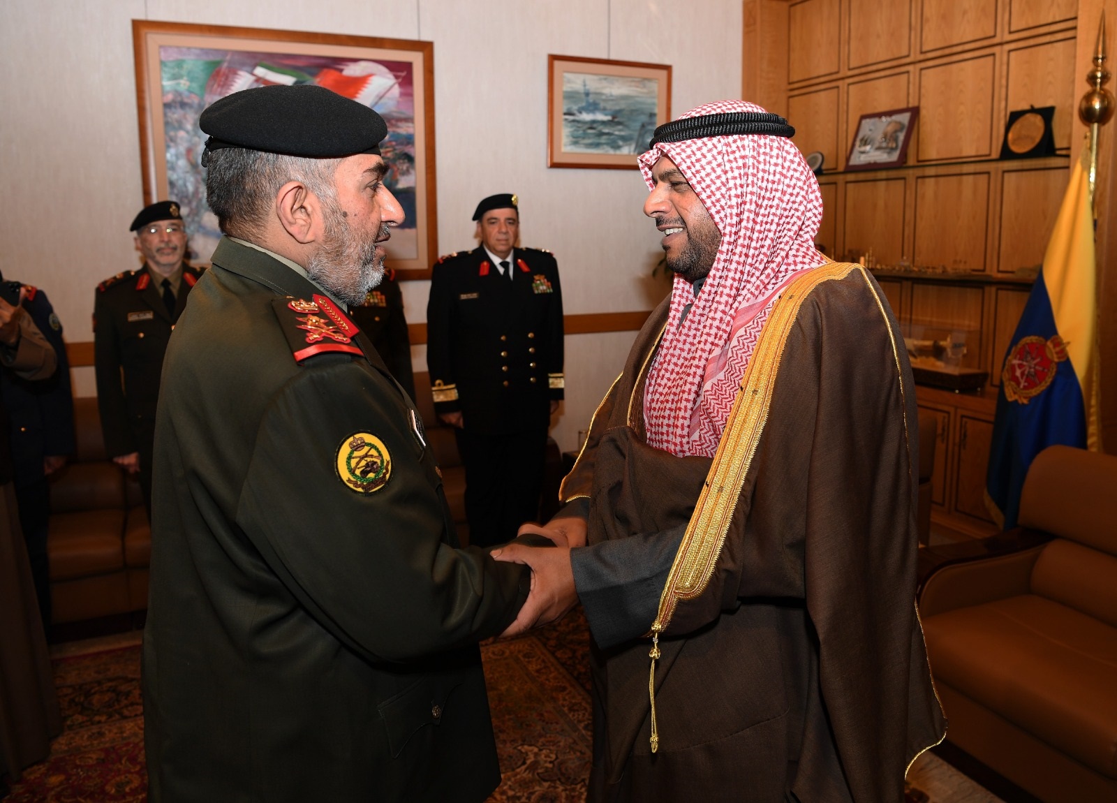 Minister of Defense receives  Major General Khaled Saleh Al-Sabah