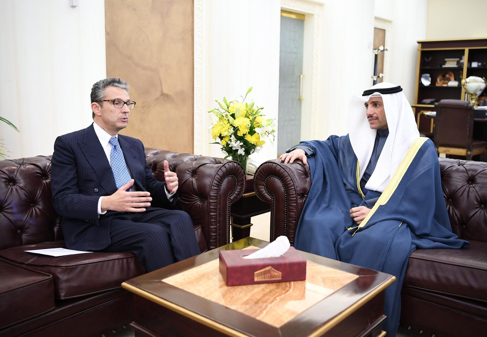 National Assembly Speaker received Italian Ambassador to Kuwait