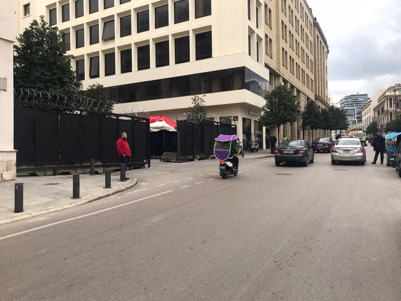 Fences erected  to prevent protesters from reaching the parliament