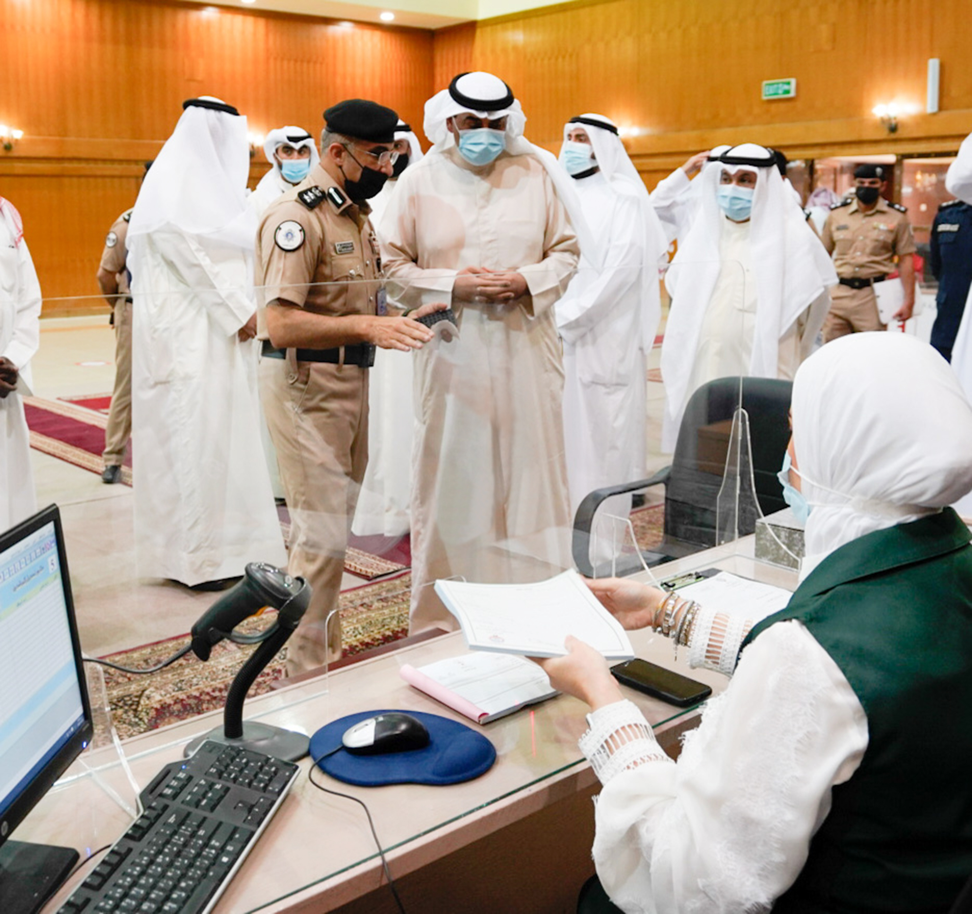 HH the Prime Minister during inspection of the electoral commission headquarters in the district of Al-Shuwaikh