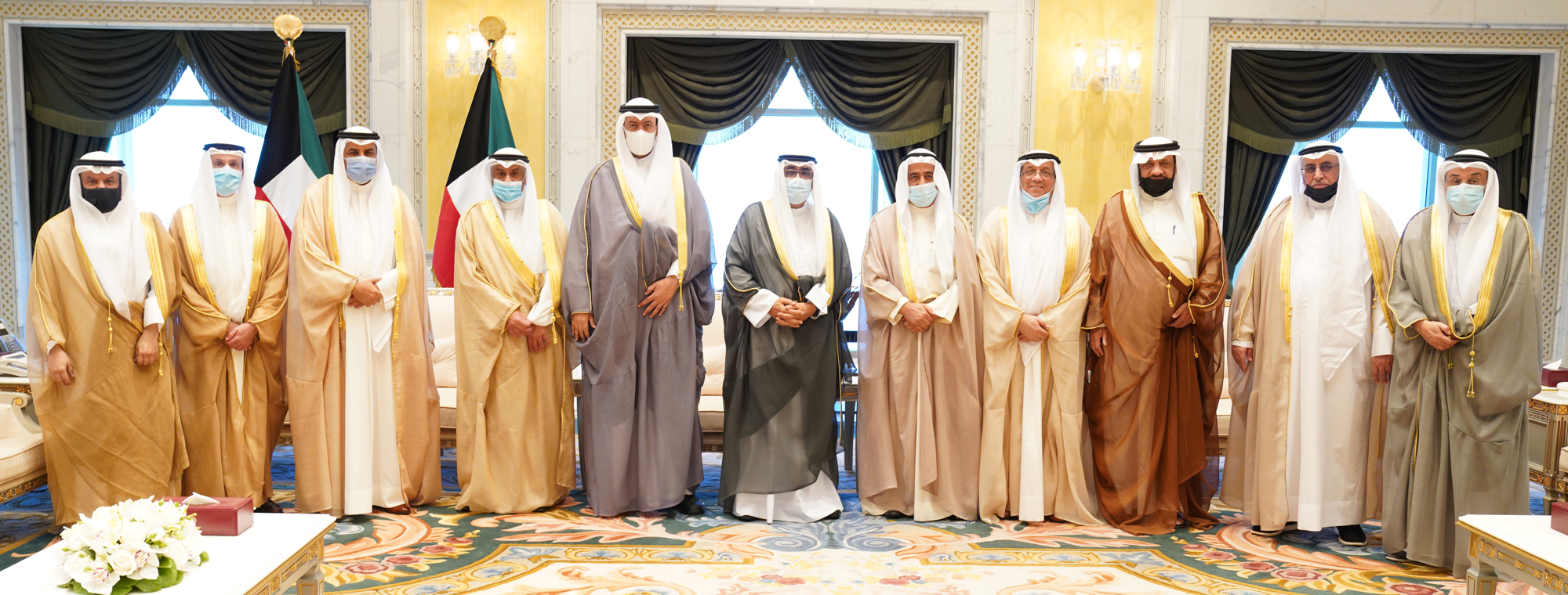 His Highness the Crown Prince Sheikh Mishal Al-Ahmad Al-Jaber Al-Sabah receives Chairman of Kuwait's Supreme Judicial Council (SJC) and the Cassation Court, Ahmad Musaad Al-Ajeel and several of SJC officials