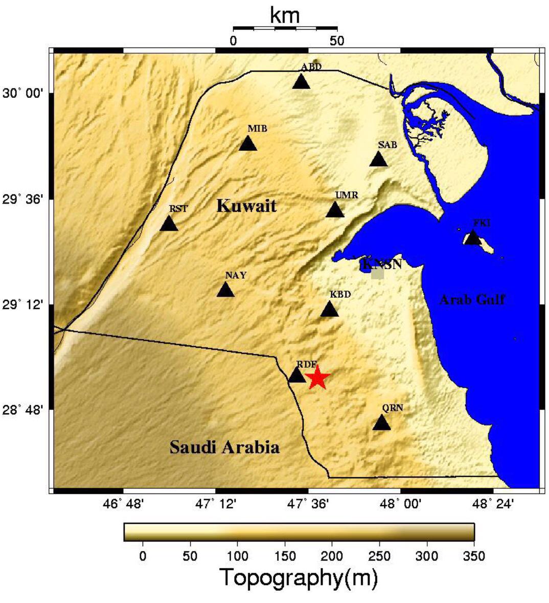 Nat'l Seismic Network says 4.6-magnitude earthquake took place southwest of Kuwait