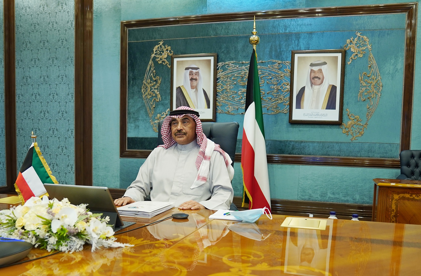 His Highness the Prime Minister Sheikh Sabah Al-Khaled heads the Cabinet weekly meeting