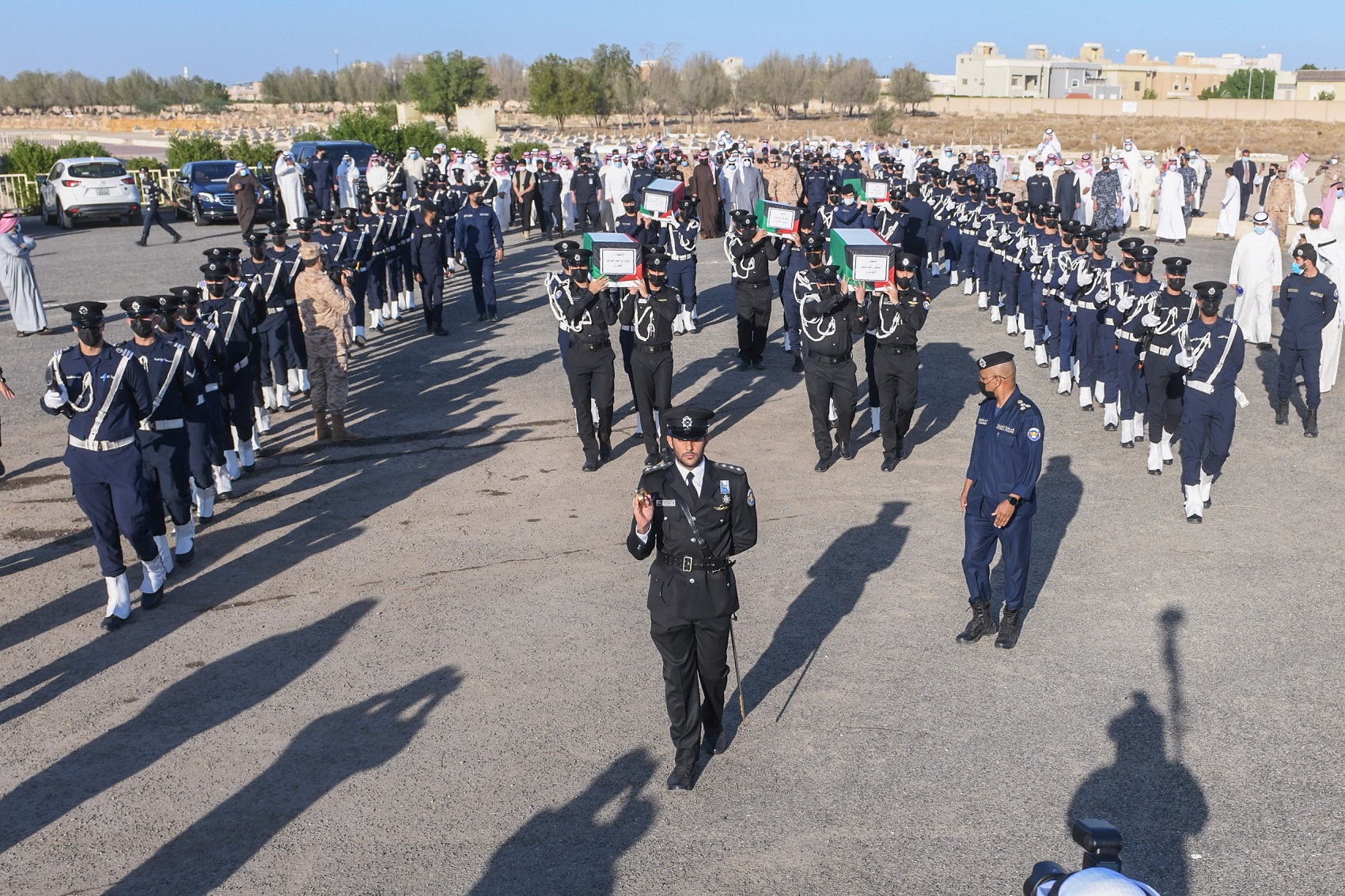 Kuwait holds military funeral for seven martyrs