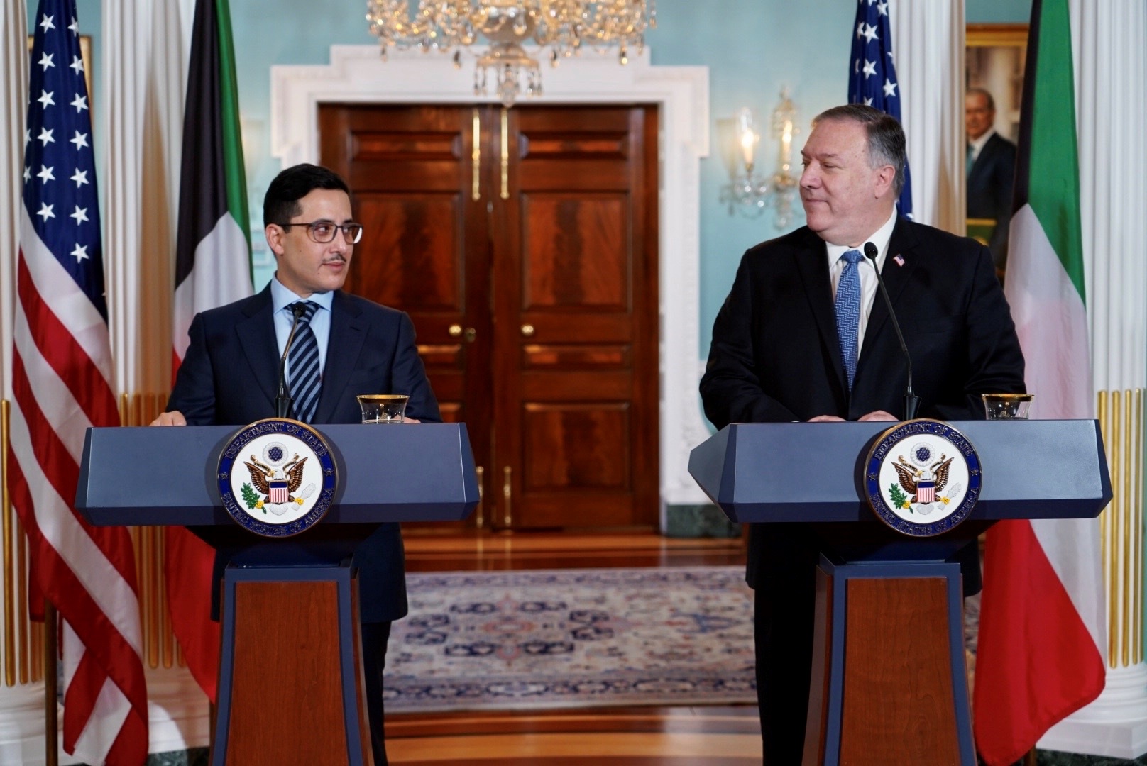 Kuwaiti Foreign Minister during press conference with US Secretary of State 