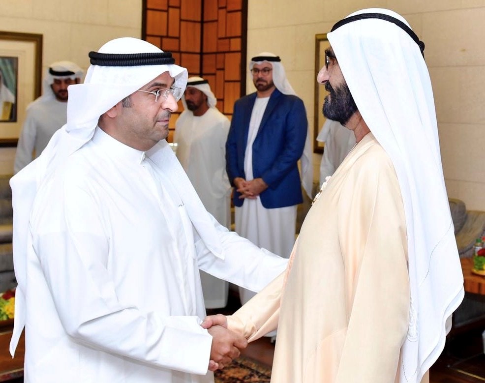 الشيخ محمد بن راشد مستقبلا الأمين العام لمجلس التعاون الخليجي