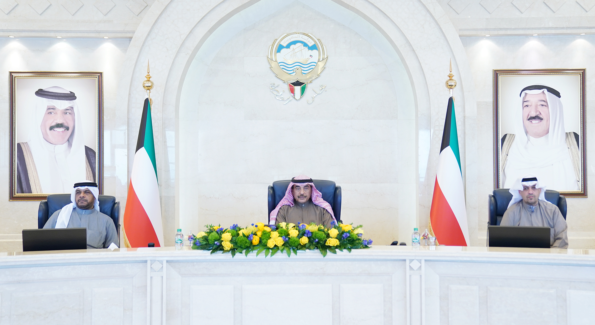Highness the Prime Minister Sheikh Sabah Khaled Al-Hamad Al-Sabah heads the cabinet meeting