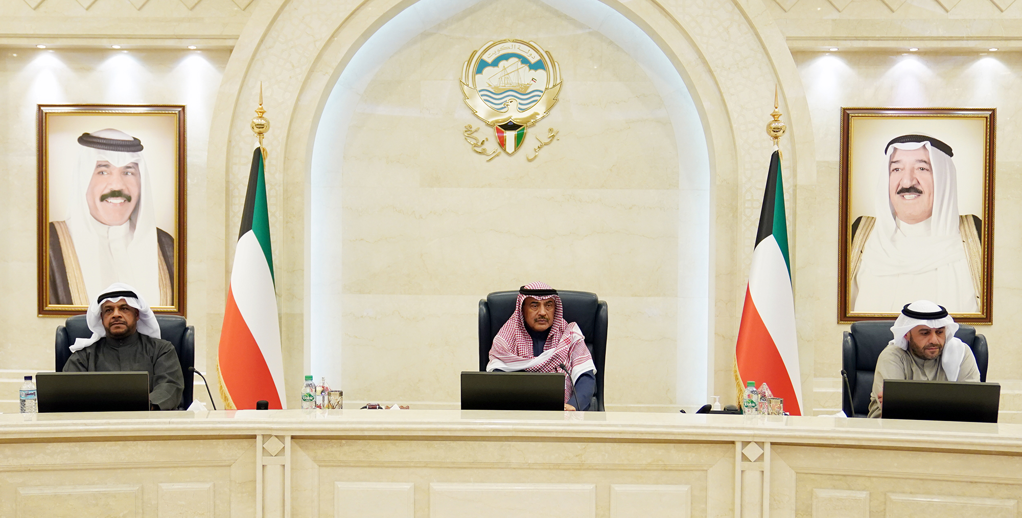 Highness the Prime Minister Sheikh Sabah Khaled Al-Hamad Al-Sabah heads the meeting