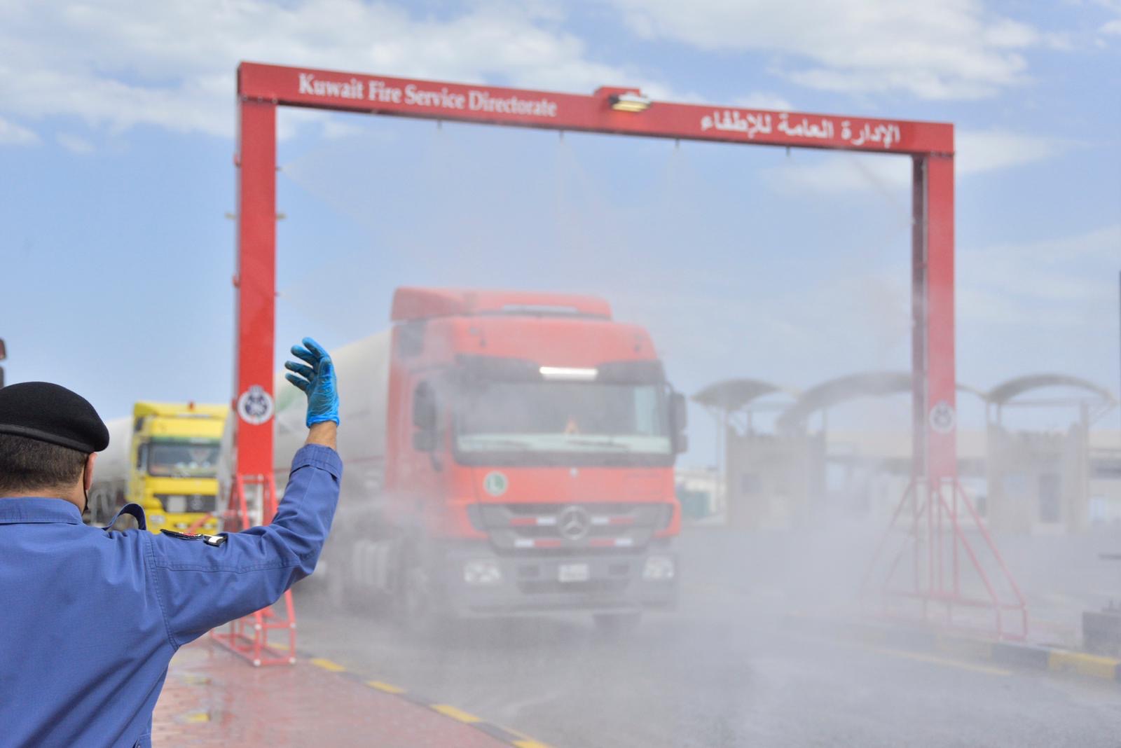 Vehicles, machinery entering Kuwait sanitized