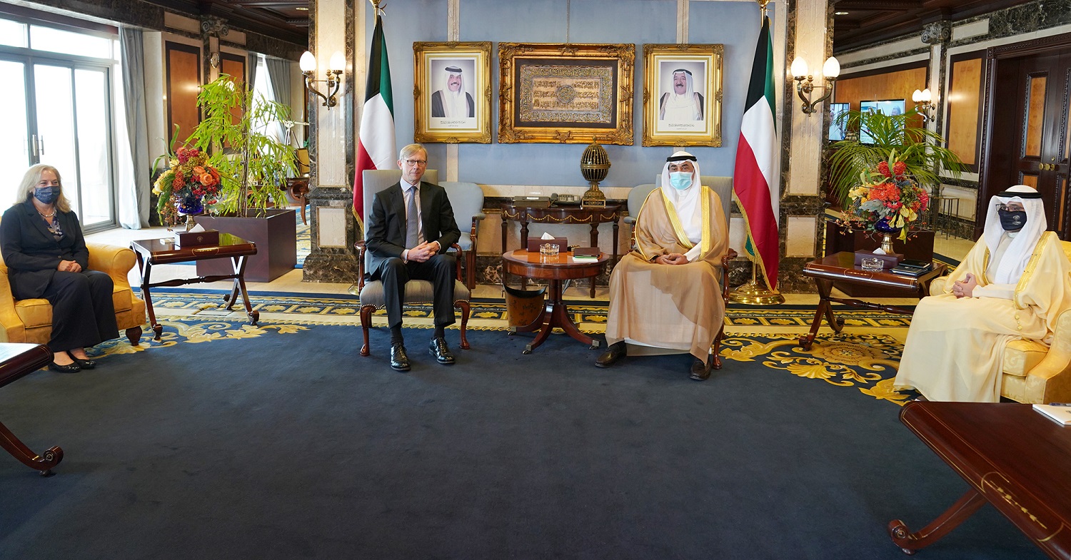 His Highness Prime Minister Sheikh Sabah Al-Khaled receives visiting U.S. Special Representative for Iran and Senior Policy Advisor to Secretary of State Brian Hook
