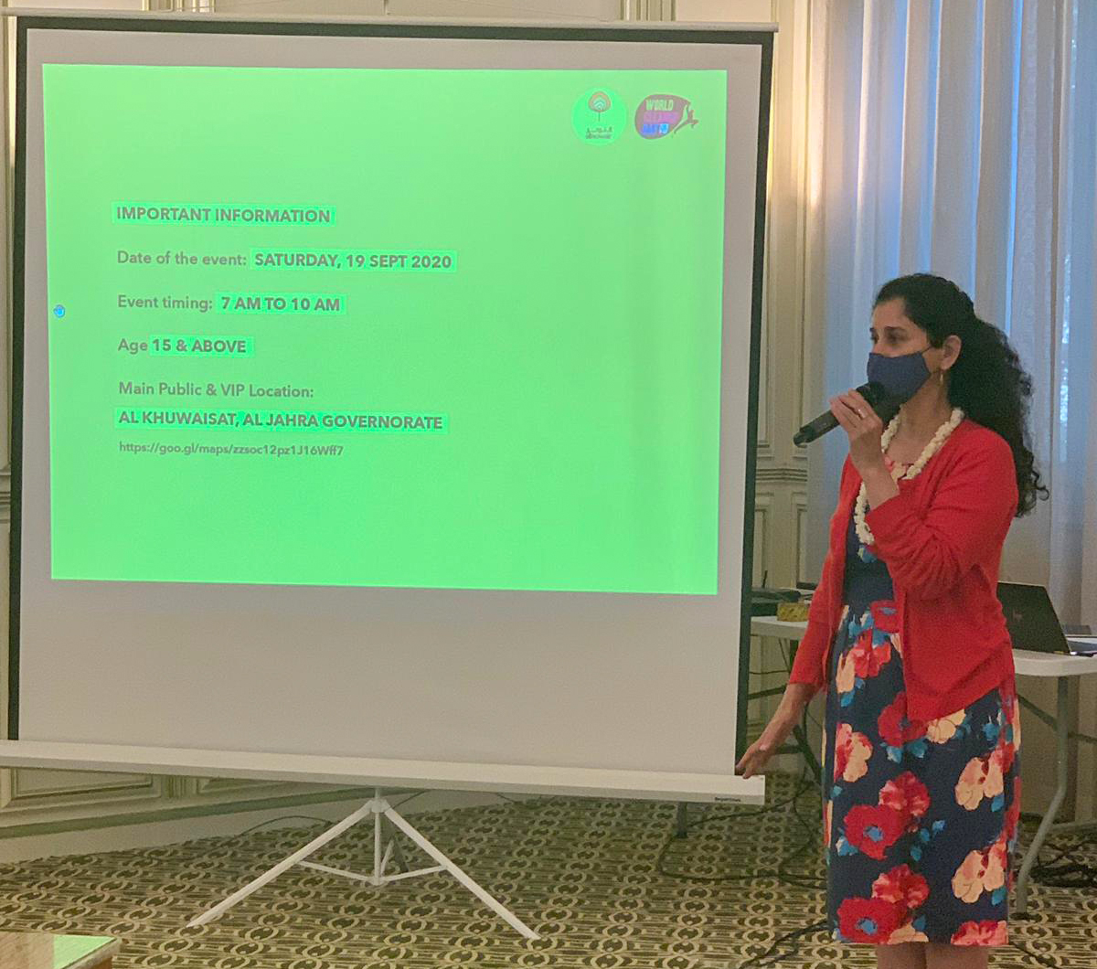 Chief of the Al-Nowair initiative Sheikha Intisar Al-Sabah announcing a cleaning Kuwait campaign