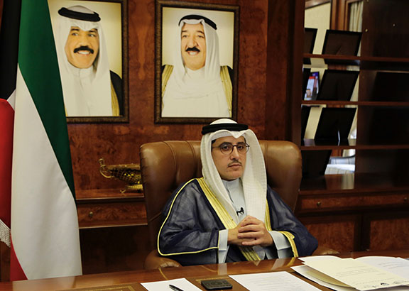 Le ministre des Affaires étrangères, Cheikh Ahmad Nasser Al-Mohamed Al-Sabah.
