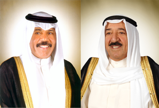 His Highness the Amir Sheikh Sabah Al-Ahmad Al-Jaber Al-Sabah and His Highness Deputy Amir and Crown Prince Sheikh Nawaf Al-Ahmad Al-Jaber Al-Sabah