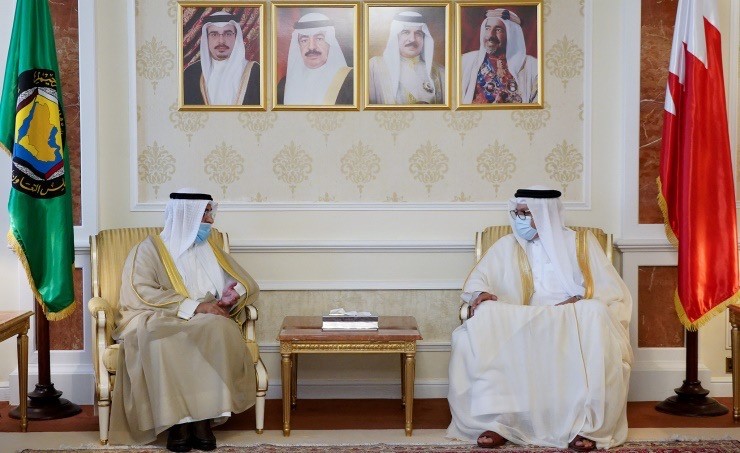(GCC) Secretary General Dr. Nayef Al-Hajraf with Bahraini Foreign Minister Dr. Abdullatif Al-Zayani