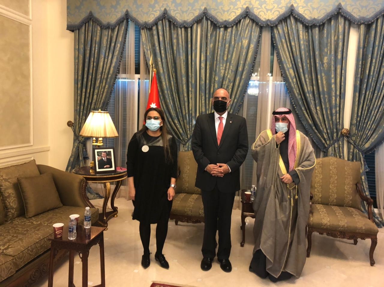 Jordanian Prime Minister Dr. Bicher Al-Khasawneh with Kuwaiti Ambassador to Jordan Aziz Al-Daihani
