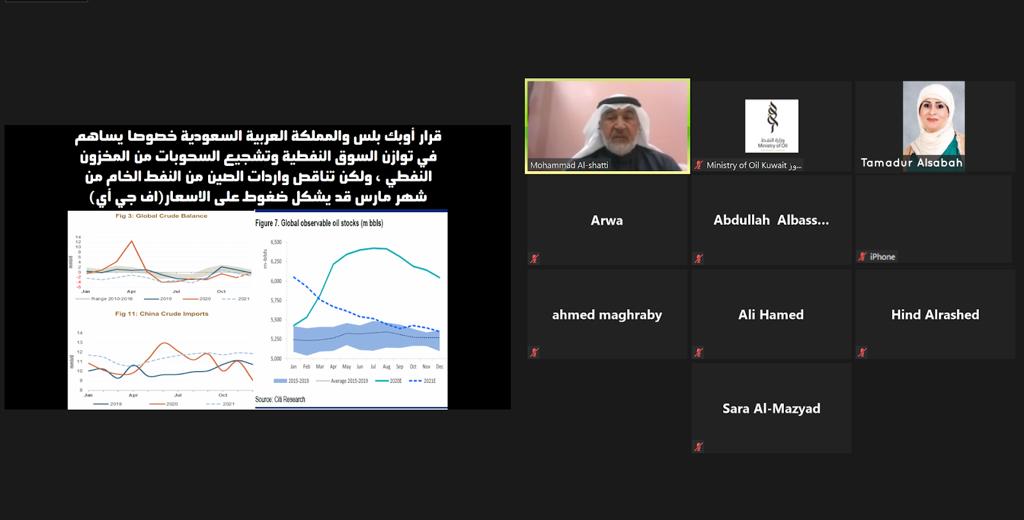Virtual seminar about horizons of global economy and crude oil prices for 2021 organized by Kuwait Oil Ministry